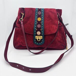 Chloé Lexa Red Suede Medium Women's Shoulder Bag